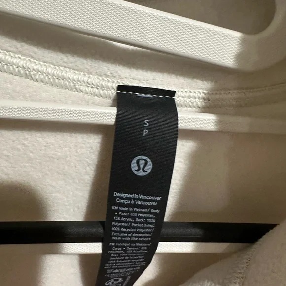 Lululemon Men’s Fleece $168 High Pile HalfZip Pullover Bone - Picture 9 of 9